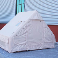 Tente de camping pour réunion de amis de 6,3 m², tente de fête extérieure imperméable, tente de camping gonflable avec cheminée