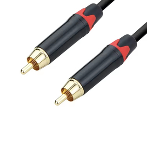 สายสัญญาณเสียง <span class=keywords><strong>RCA</strong></span> to <span class=keywords><strong>RCA</strong></span> ยี่ห้อ ABCCABLS พร้อมปลั๊กชุบทอง หุ้มด้วย PVC สำหรับรถยนต์/ระบบลำโพง และการแสดงสดบนเวที - Product Image 1
