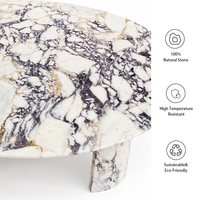 Table basse de luxe en marbre blanc, pierre naturelle Calacatta Viola, finition mate, moderne, durable, décorative, meubles de salon