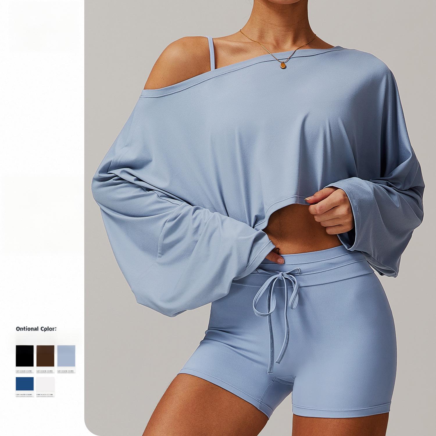 High Quality Breathable Quick Dry Sweat-Wicking Four-Way Stretch Crew Neck Spandex/Polyester Yoga Clothes Tops for Women Good