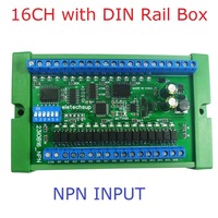 Carte d'extension PLC IO 8-48CH RS485 NPN PNP avec ports d'entrée/sortie, module de contrôle à distance Modbus RTU DIN35 DC 12V 24V