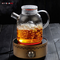 Verre fait à la main de cuisson claire classique lave-vaisselle avec couvercle infuseur théière