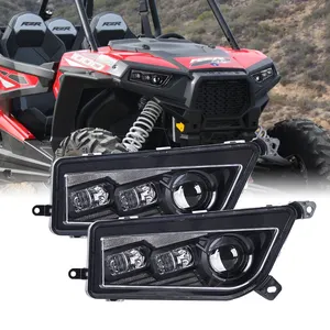 مصباح LED أمامي لجميع الطرق ATV UTV مصابيح ضوئية أمامية 120 وات DRL لإشارة الدوران لسيارات Polaris RZR 1000 XP 4 1000 2014 2015 2016 2017 2018