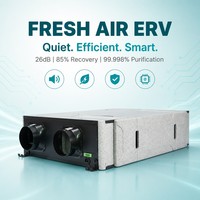 Ventilador de Recuperación de Calor ERV para Casa Pasiva, Aislamiento EPP, Alta Eficiencia 85%, Bajo Consumo Energético