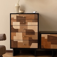 Commode à tiroirs en bois massif, commode scandinave pour chambre à coucher, armoire de rangement de luxe pour meubles de maison, meuble de bureau