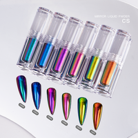 Logo personnalisé CS Magic Mirror Poudre de peinture liquide dégradé pour ongles en poudre