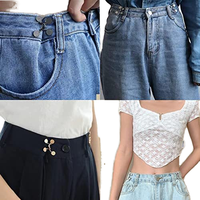 Jeans réglables sans couture taille vêtements boutons détachable universel bouton fixe crochet avec décoration en maille grande barre de crochet
