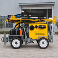 Machine de forage de puits d'eau et d'air à double usage, tractable, 300 m, 120 CV, diesel, pour puits profonds