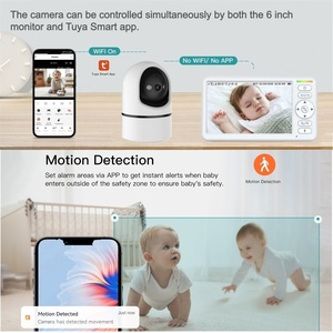 Nouveau Moniteur Bébé Intelligent WiFi Tuya 2026 avec 2 Caméras, Enregistrement Vidéo, Mode VOX, Écran Partagé 6 Pouces et Fonction VOX Sans Fil - Product Image 2