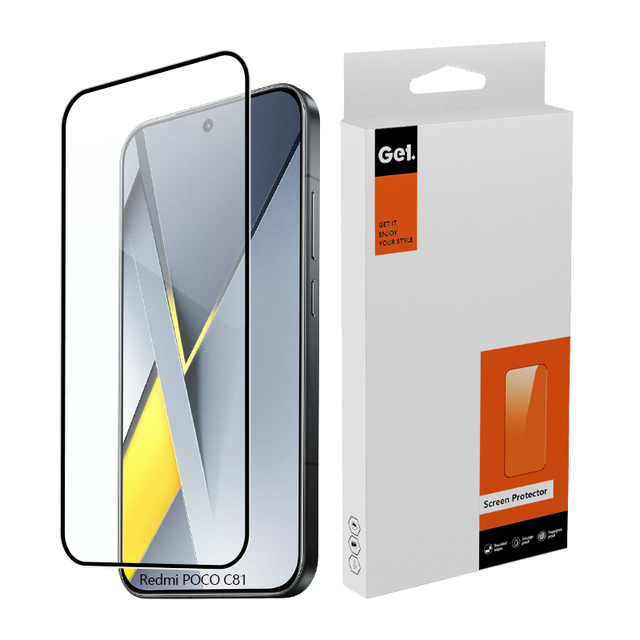 Luxury 9H clear Silk Edge 2.5D Flat Full Coverage Mobile Phone Tempered Glass Screen Protector Film for Xiaomi Poco C81 C85