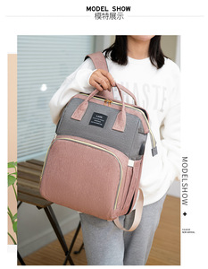 Sac à dos à langer portable et pliable pour bébé, grande capacité, en tissu Oxford, sac de maternité - Product Image 4