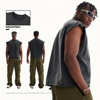 Débardeur tricoté court sans manches pour homme, populaire, décontracté, été, confortable, 100% coton lavé, coupe ample, respirant, séchage rapide