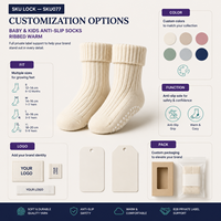 Chaussettes antidérapantes côtelées chaudes pour bébés et enfants, idéales pour les programmes de vente au détail de vêtements pour enfants avec planification de collection multi-SKUs