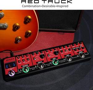 Pedalera Multiefectos Combinada para <span class=keywords><strong>Guitarra</strong></span> Roja con Reverb, Delay, Modulación, Distorsión y Drive - Efectos Tradicionales para <span class=keywords><strong>Guitarra</strong></span> - Product Image 3