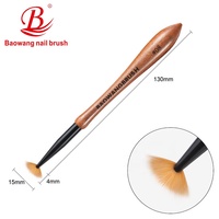 2025 Pinceau d'art de haute qualité avec manche en bois brun et brosse à ongles en nylon PBT par le fabricant de brosses à ongles BW10-4