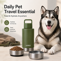 Distributeur automatique intelligent pour animaux de compagnie en acier inoxydable 304, portable, isolé sous vide, couleur et logo personnalisables pour chiens, chats et petits animaux