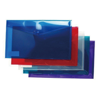 Carpeta de Archivos con Clip de Plástico PVC Transparente Wenshun A3/A4 con Cierre de Botón para Suministros de Oficina y Escolares