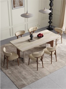 <span class=keywords><strong>Tavolo</strong></span> da Pranzo <span class=keywords><strong>Rettangolare</strong></span> in Legno Massello di Alta Gamma Stile Mid-Century Moderno con Piano Ribaltabile - Set da Pranzo per Appartamento/Villa - Product Image 4