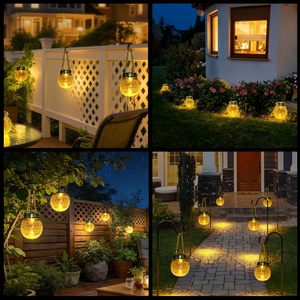 Lampes solaires LED en forme de boule en verre craquelé, étanches IP65, <span class=keywords><strong>pour</strong></span> jardin, patio, arbre, cour, allée - Product Image 6