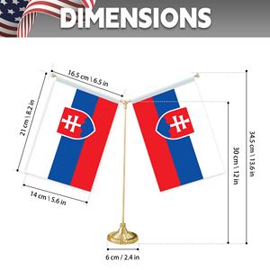 <span class=keywords><strong>Drapeau</strong></span> <span class=keywords><strong>slovaque</strong></span> 14x21cm <span class=keywords><strong>Drapeau</strong></span> de table double face Impression classique Salle de conférence Restaurant Disposition de bureau - Product Image 2