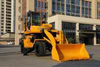 Backhoe Loader 4x4 360 °   Excavator Loader Roda Putar untuk Konstruksi Kota, Perawatan Jalan, dan Pekerjaan Tanah JINGGONG JG100CW
