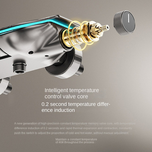 Système <span class=keywords><strong>de</strong></span> <span class=keywords><strong>douche</strong></span> à touches <span class=keywords><strong>de</strong></span> piano carrées Douchette à main à affichage numérique à LED avec robinet <span class=keywords><strong>de</strong></span> baignoire à cascade Ensemble <span class=keywords><strong>de</strong></span> mitigeur <span class=keywords><strong>de</strong></span> <span class=keywords><strong>douche</strong></span> thermostatique - Product Image 5