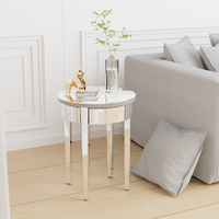Table d'appoint miroir brillante Table d'appoint pour canapé Table de chevet Meuble d'angle pour couloir