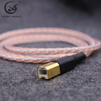 Câble USB 2.0 Type A vers B XSSH DIY en gros, 8 cœurs OCC+OCC-AG, câble d'extension universel audio et de données pour système DAC HIFI
