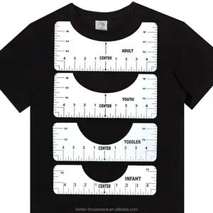 4 In 1 PP T-Shirt Alignment Ruler For Guiding T-Shirt Design Round Neck Calibration Tool Fashion T-Shirts Center Design Tool