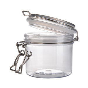 Leakproof 350ml 12oz PET Food Storage <b>Container</b> Airtight BPA Free Clear Plastic Coffee Canister - Product Image 5