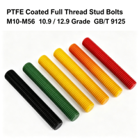 PTFE Coated Full Thread Stud Bolt M10-M56 10.9/12.9 Grade Alloy Steel GB/T9125 Flange Bolt Coarse&Fine Thread High Strength Rod