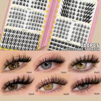 Kit d'extension de cils synthétiques faits main DIY réutilisables Manga Lashes, 120 paires, effet wispy et spiky, ensemble de cils individuels rose miroir