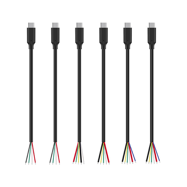 Type C Male Single Head Charging Cable 4/5/6 Core DIY Bare Wire USB C Cord for Electronics Repair DIY USB C Charging Cable