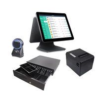 Système de point de vente tout-en-un 15,6 pouces avec écran tactile, affichage client, caisse enregistreuse, logiciel de facturation, terminal de caisse pour la vente au détail
