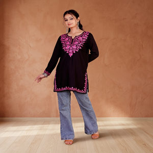 Conjunto de 2 Piezas para Mujer, Diseño Étnico Navratri Premium, Alta Calidad, Estilo Casual, Transpirable, Cuello en V, Tejido de Algodón - Product Image 5