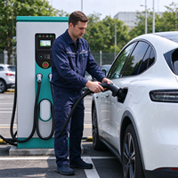 Chargeur DC ultra-rapide pour véhicules électriques de 180 kW à 360 kW pour station-service, équipement de recharge de voitures électriques à double prise avec arrêt d'urgence, extérieur