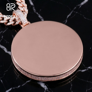 Hip Hop Style 925 <b>Silver</b> Round Building Pendant Iced Out Vvs Moissanite Custom Bling Pendants Fine Men Jewelry - Product Image 2