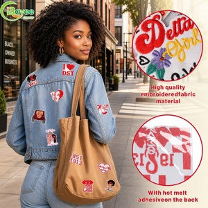 En gros, Patchs thermocollants brodés en chenille et PVC sergé, motif Delta Sigma Theta, pour la décoration de sororités - Product Image 6