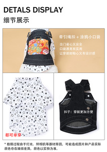 Bestseller Transfrontaliero Estivo per il Ritorno a Scuola: Grazioso Vestito per Cani e Gatti in Denim a Quadri Stile Thai e Britannico - Product Image 4