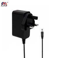 Adaptateur d'alimentation à découpage 12V 1A 24V 0.5A 12W, prise murale UK noire et blanche, AC 100-240V vers DC 24V 500mA pour CCTV et routeur