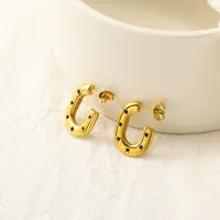 Boucles d'oreilles clous tendance en acier inoxydable noir vintage, gravées en forme d'étoile, style U, épaisses, inaltérables, pour usage quotidien