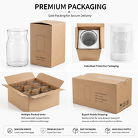 Gobelet en verre premium à paroi côtelée transparente de 15 oz avec logo personnalisé, pour café glacé, utilisation en café, restaurant ou à domicile