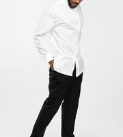 Chemises à manches longues blanches de nouvelle conception tendance Veste de chef Motif imperméable à l'huile de haute qualité
