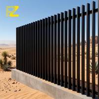Panneau de clôture en tube carré vertical en aluminium, écran d'intimité pour jardin extérieur, revêtement poudré noir, antirouille, sur mesure
