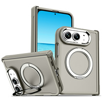 Étui magnétique rotatif avec béquille pour iPhone Duo Fold 18 Ultra, coque de protection double charnière, toucher doux, PC antichoc, coque en TPU