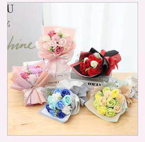 Venta al por mayor pequeño jabón artificial ramo de rosas para fiesta en casa boda-Día de San Valentín flor decorativa para Navidad Pascua - Product Image 2