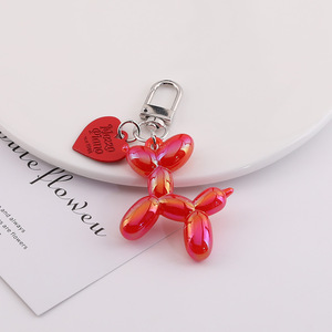 Llavero de Perro Globo de Resina Plástica y Aleación de Zinc, Accesorio de Joyería DIY en Forma de Corazón para Bolsos, Estuches de Auriculares y Cadenas - Product Image 3