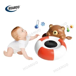 Baby Bathtub Toy Digital Thermometer Wind Up Lovely Bear Water Thermometer Bath Toy Floating Toy for Infant Toddler Bathtub Pool