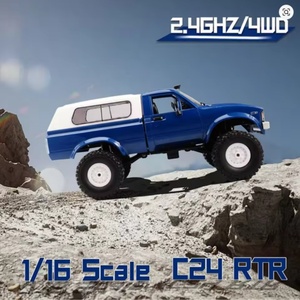 Camion RC tout-terrain WPL C-24 C-24K 1/16 2.4G 4WD avec éclairage avant, prêt à rouler (RTR), véhicule télécommandé DIY, câble USB - Product Image 3