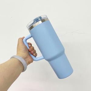 <b>Double</b> <b>Walled</b> Blank Sublimation Macaroon White 40oz Leak Spill Proof Tumbler Cups <b>Mug</b> with Removable Flip Straw Lid - Product Image 4